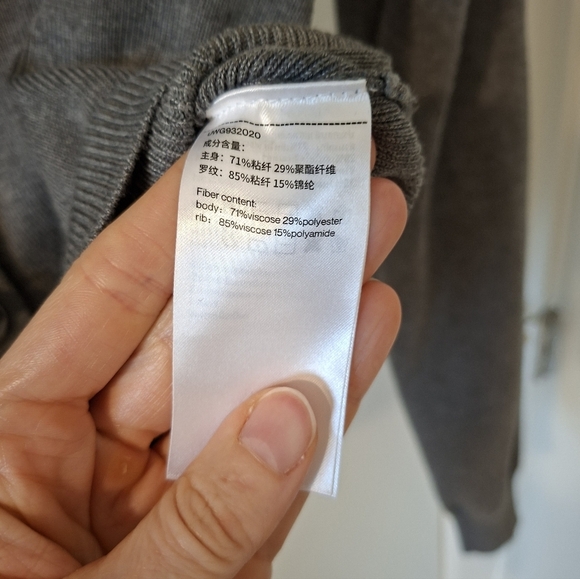 Urban Revivo Women's Gray Lapel Button-up Cropped Knitted Cardigan (Size US 6) - Picture 8 of 9